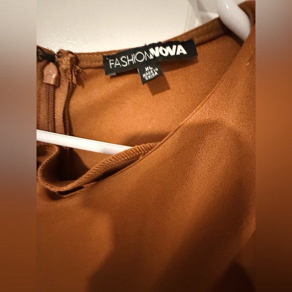 Women's Sleeveless Tie-Waist Jumpsuit in Caramel Brown - Picture 6 of 6